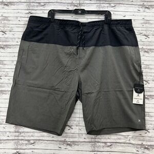 Kenneth Cole Active Tech Shorts Men's Size 4X Gray Black Stretch Workout Pockets